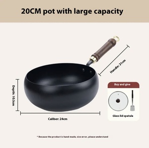 Auténtico Wok Zhangqiu de 24 CM de Acero al Carbono con Mango de Madera, Antiadherente, de Gran Capacidad para Saltear y Hacer Sopas, Auténtico Wok Pequeño Antiguo - Product Image 6
