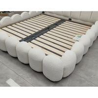 Cadre de lit réglable de luxe moderne européen, taille Queen et King, revêtement en tissu, mobilier de chambre écologique