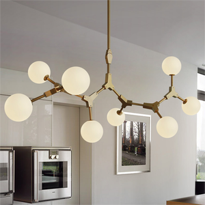 Simple branche chambre salon pendentif moléculaire lumière haricots magiques restaurant bar lampes suspendues e27 lustres - Product Image 4