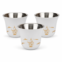 Tasse à café double paroi en acier inoxydable de 60 ml (2 oz) pour café arabe et expresso, vente en gros pour restaurants, directement de l'usine