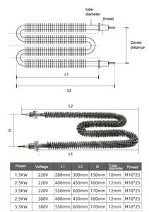 Elemento Calefactor de Aire de 220 V, Tubo Calefactor Eléctrico Recto de 400 W para Horno - Product Image 6