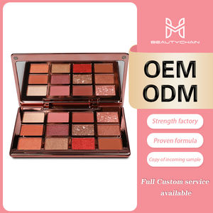 Paleta de Sombras de Ojos de 12 Colores, Electrochapada en Oro Rosa, de Alta Pigmentación, con Espejo, Acabado Mate, Personalizable para MLM, Nueva OEM - Product Image 2