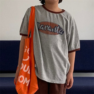 เสื้อยืดลำลองแขนสั้นพิมพ์ลายตัวอักษรสีสันสดใสสไตล์ต่างประเทศแบบเรียบง่ายสำหรับพ่อแม่ลูก รุ่นใหม่ประจำฤดูร้อนสไตล์เกาหลี - Product Image 3
