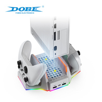 Kipas Pendingin Multifungsi DOBE, Stasiun Pengisian Daya Dual Controller, Dudukan Pengisian Daya Vertikal RGB untuk Aksesoris Game Xbox Series S