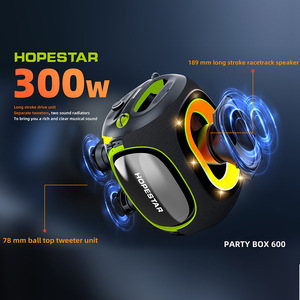 Usine HOPESTAR PARTY600 <span class=keywords><strong>extérieur</strong></span> Portable sans fil <span class=keywords><strong>Bluetooth</strong></span> haut-parleur rvb <span class=keywords><strong>éclairage</strong></span> 300W Super fort basse karaoké fête musique - Product Image 2