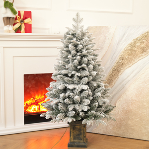 New Style Banana <b>Leaf</b> PE & PVC Mixed Potted Christmas Tree Ornament, for Living Room & Bedroom Decoration - Product Image 2