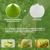 SAIYANG OEM Poudre de Collagène et de Peptides de Matcha, Complément Alimentaire, Poudre de Thé Vert Matcha Cérémonial avec Poudre de Collagène et de Peptides