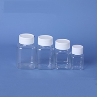 MAYSURE Offre Spéciale PET 30ml 50ml 80ml 100ml Transparent Carré Pilule Bouteille Capsule Bouteille Médicament Comprimé Contenants