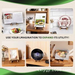 New bamboo kitchen recipe rack, wooden restaurant menu <b>shelf</b>, home study children's reading stand - Product Image 5