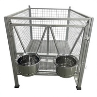 Corral para Cabras, Valla Desmontable para Ganado, Jaula de Alimentación Desmontable Compatible con Pastoreo, Valla Galvanizada para Granja, Corral para Terneros 1200x1000x1000
