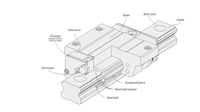 Rail de guidage linéaire à rouleaux robuste HGH45 2000 mm avec bloc pour machine de fraisage, robot portique