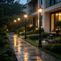 Lampes de jardin LED extérieures classiques en aluminium antique de luxe E27, style européen, étanches IP65, pour allées et aménagements extérieurs