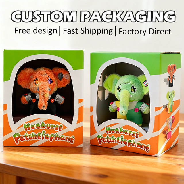 Custom Packaging Manufacture Plush Animal Toy Gift Box Printing logo Packaging Box With Transparent Window Plushies Accessories