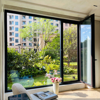 Aluminiumfenster für Häuser, Dreh-Kipp-Fenster, Thermisch Getrennte Doppelverglasung, Fiberglas-Insektenschutz für Schlafzimmer