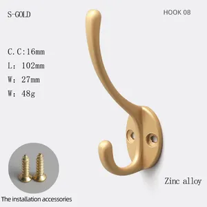 Wholesale Wall Shower Towel Hook For Kitchen And Bathroom Self Garment Coat Metal Over Door Hooks Decorative