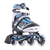 Patins à roulettes en ligne d'extérieur avec empeigne en maille TPU, semelle extérieure en PP adhésive, cadre en alliage d'aluminium réglable avec LED, pour enfants et adultes