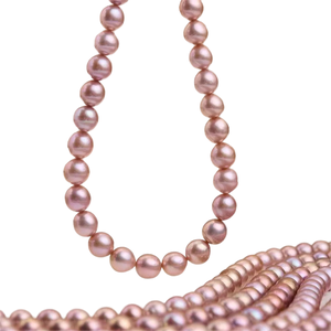 Collier de perles rondes en perles naturelles collier de perles en argent sterling 925 bijoux pour femmes - Product Image 6