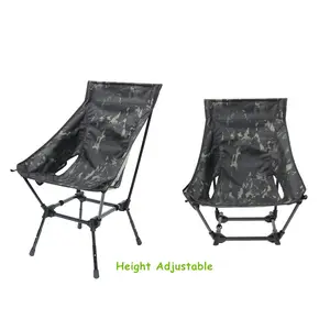 Silla de acampada plegable de tela Oxford, multifuncional, altura ajustable, para playa, con bolsillo lateral, 2023