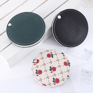 Black Leather Cosmetic Pocket Mirror Logo Custom <strong>Small</strong> <strong>Orders</strong> in Wholesale Pocket Lip Mirrors for Ladies - Product Image 2
