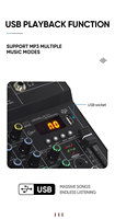 Console de mixage numérique professionnelle 4 canaux avec effet de réverbération, amplificateur et lecteur audio pour ordinateur domestique