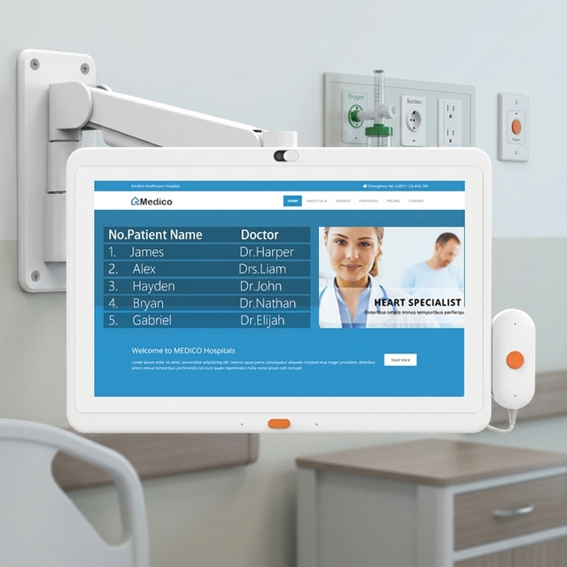 10.1/13.3/15.6 Inch Android Hospital NFC FRID Tablet PC Disinfection RK3568 Processor Medical Bed Tablet for Healthcare