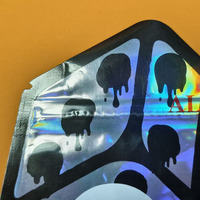 Sacs Mylar Personnalisés en Plastique Anti-Odeur à Forme Irrégulière Découpée, Holographiques, Paquet 3.5g