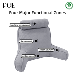 Coussin <span class=keywords><strong>de</strong></span> lecture King-Size avec tissu en velours côtelé doux pour le soutien du dos et du cou - Product Image 4