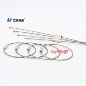 YIWANG Fashion Design 120mm Metal Silver Stainless Steel Wire <b>Rope</b> Keychain - Product Image 1