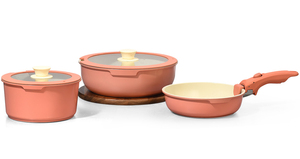 Ensemble de 6 ustensiles de cuisine en aluminium moulé sous pression, antiadhésifs, résistants au four, avec poignée <span class=keywords><strong>amovible</strong></span> - Product Image 2