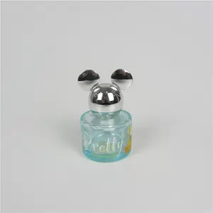 Botella pequeña de perfume azul con tapa de mickey mouse, 30ml