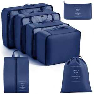 Juego de 11 Cubos de Embalaje Unisex Ligeros con Cierre de Cremallera, Bolsas de Viaje Modernas con Diseño de Letras, Organizador Portátil para Cosméticos - Product Image 6