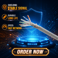 Kabel Ethernet Cat6a Kecepatan Tinggi 1000FT/305M Panjang Dapat Disesuaikan Model SFTP untuk Jaringan dan LAN yang Andal