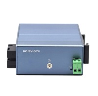Mini Switch Jaringan Industri 100Mbps 8 Port 2 SC 9-57V Ethernet Cangkang Logam DIN Rail Konverter Media Fiber Industri