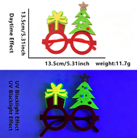 Lunettes de fête en feutre flocon de neige réactives aux UV, accessoires de photomaton de Noël fluorescents pour les fêtes de fin d'année – Meilleures ventes