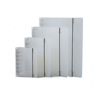 Classeur à 4 anneaux en PP givré avec sangle élastique, carnet semi-transparent à feuilles mobiles pour le bureau et la papeterie scolaire - Product Image 1