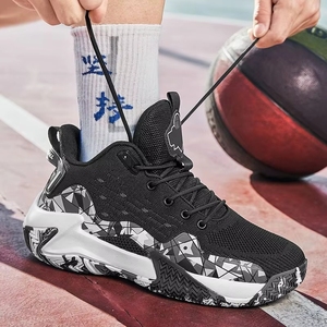 Nouvelles Chaussures de Basketball Montantes pour Hommes 2026 Quatre Saisons, Tige en Maille Respirante, Semelle Extérieure en Caoutchouc, Fermeture à Lacets, Bleu - Product Image 5