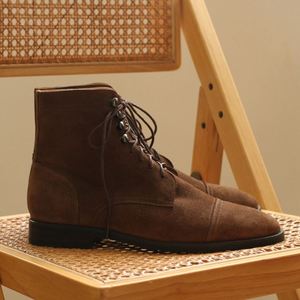 Botas Oxford de Estilo Británico Retro para Hombre JiuZhou, Botas de Trabajo para Oficina, de Cuero Genuino, Punta Cuadrada, Caña Alta - Product Image 2
