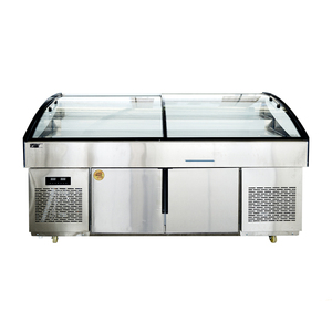 Refroidisseur d'affichage de réfrigération de restaurant commercial Type de porte ouverte Dim Sum Cabinet avec marbre pour affichage de fruits de mer et de gâteaux - Product Image 1