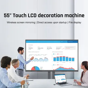 شاشة عرض تفاعلية تعمل باللمس آلة ذكية إلكترونية 55 بوصة آلة مؤتمرات الكل في واحد بلوحة بيضاء
