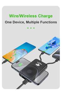 Banques d'alimentation sans fil magnétiques personnalisées <span class=keywords><strong>Mag</strong></span> câble intégré 10000mah station d'alimentation portable PD à charge rapide et sûre pour téléphone et montre - Product Image 5