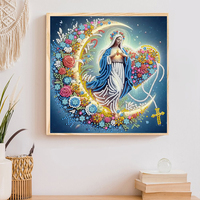 Kit de Peinture Diamant Vierge Marie Religieuse 30x30cm 5D avec Diamants de Forme Spéciale, Art Diamant DIY, Décoration Maison, Cadeau