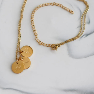 Gioielli arabi ciondolo moneta personalizzato arabo Inspirational Word Patience grato I Trusted Sabr Shukr Tawakkul collana islamica - Product Image 3