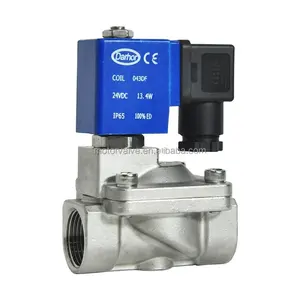 12V 24V 220V solenoid water valves control 16bar high pressure pilot operated oil gas hydraulic DN15 1/2 stainless steel