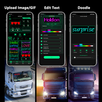 Nouveaux éclairages LED flexibles pour écran automobile 12V USB, affichage publicitaire pour voiture, contrôle par application, design œil de démon pleine couleur