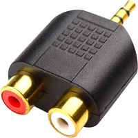 Adaptador Divisor de 3.5mm a RCA, Chapado en Oro, Conector Estéreo Macho de 3.5mm a 2 Conectores Hembra RCA, Convertidor de Audio Tipo Y