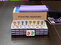 Ensemble de Mahjong flottant Yunduo, Tapis de Mahjong flottant, Tuiles flottantes, 4 dés, Carte d'instructions, Table flottante en mousse EVA pour fête au bord de la piscine