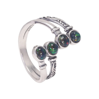 Bague en opale naturelle pour femme, en argent sterling S925 véritable, style vintage, type ouvert, bijou féminin charmant