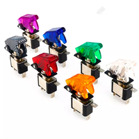 Interrupteur à bascule 12 Volts en métal, 20 ampères, Mini interrupteur avec couvercle en plastique étanche, éclairage Led, interrupteur à bascule à 3 broches