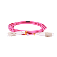 Penjualan Langsung Pabrik Kabel Serat Optik Multimode Duplex OM4 LC-UPC yang Dapat Disesuaikan 3.0mm Panjang 1M-70M Kabel Patch Optik