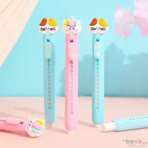 Gomme per matite per bambini cartone animato creativo simpatico retrattile gomma Push-pull lunga striscia di gomma kawaii cancelleria all'ingrosso